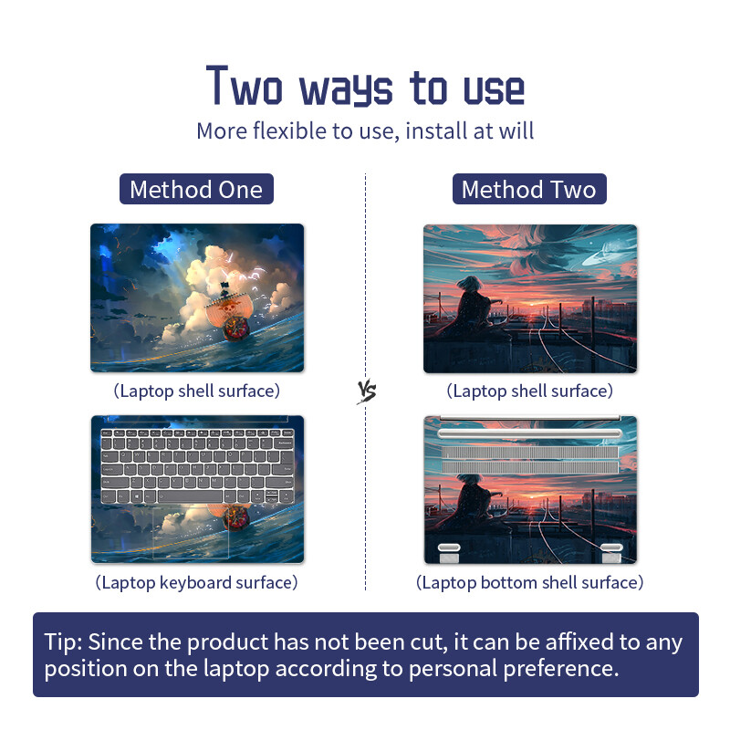 DIY laptop borító matricák 2db 13,3"14"15,6"17,3" vinyl tok Macbook/Lenovo/Mis/Hp/Acer Decorate matricatartozékokhoz