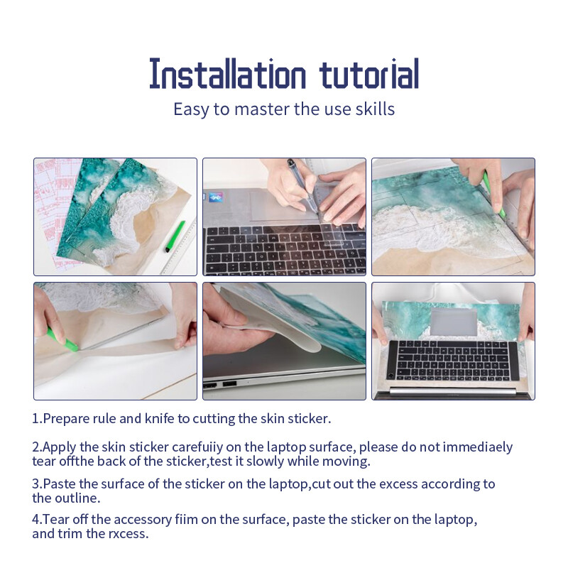 DIY laptop borító matricák 2db 13,3"14"15,6"17,3" vinyl tok Macbook/Lenovo/Mis/Hp/Acer Decorate matricatartozékokhoz