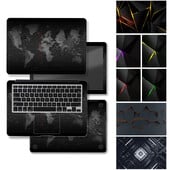 Čierny geometrický kryt, nálepky na notebook, fólia na notebook, vinylová nálepka 12", 13,3", 14", 15,6", 17" pre HP/Macbook/Acer/Msi, ozdobná nálepka
