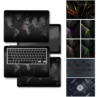 Fekete Geometry Cover Laptop Skin Matricák Notebook Film Vinyl matrica 12"13.3"14"15.6"17" HP/Macbook/Acer/Msi Decorate Decal