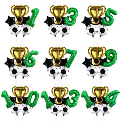 Πράσινο ψηφίο 32 ιντσών Αριθμός Globos Football Μπαλόνια ηλίου Trophy Μπαλόνι Παιδικά Δώρα Διακοσμήσεις για πάρτι γενεθλίων Παιδικά