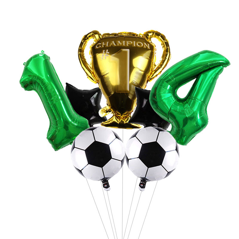 32-palcové zelené číslice, guľôčkové futbalové héliové balóny, trofejné balóny, detské darčeky, narodeninové párty, dekorácie pre deti