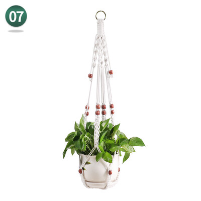 Umeraș pentru plante de macrame realizat manual Umeraș pentru plante Umeraș pentru ghivece de flori Umeraș pentru jardinieră Decor de perete Curte grădină agățată Jardinier agățat Coș suspendat