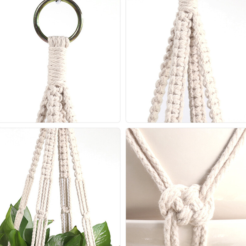 Umeraș pentru plante de macrame realizat manual Umeraș pentru plante Umeraș pentru ghivece de flori Umeraș pentru jardinieră Decor de perete Curte grădină agățată Jardinier agățat Coș suspendat