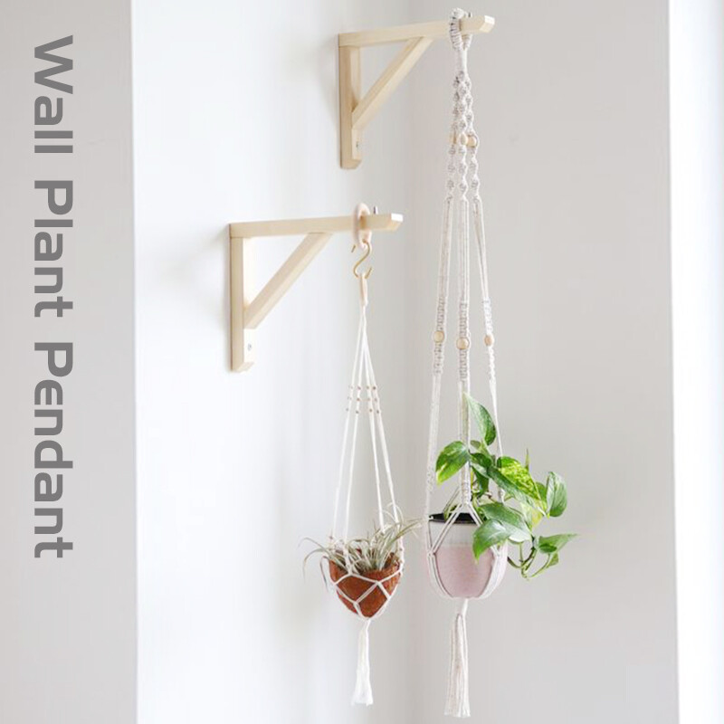 Umeraș pentru plante de macrame realizat manual Umeraș pentru plante Umeraș pentru ghivece de flori Umeraș pentru jardinieră Decor de perete Curte grădină agățată Jardinier agățat Coș suspendat
