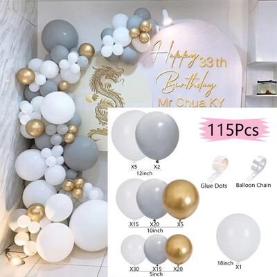 Set de arcade cu baloane Roz, aur alb și confetti, ghirlandă de baloane, nuntă, botez pentru bebeluși, duș, petrecere de aniversare, decorare cu baloane