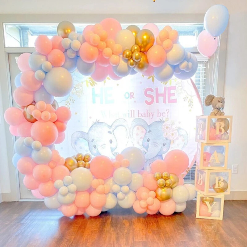 Set de arcade cu baloane Roz, aur alb și confetti, ghirlandă de baloane, nuntă, botez pentru bebeluși, duș, petrecere de aniversare, decorare cu baloane