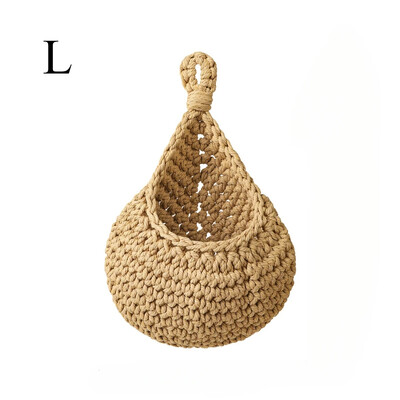 1 buc. Organizator de coșuri de legume și fructe țesute manual, montat pe perete, plasă în lacrimă, buzunar, plante, flori, decorare pentru grădină de bucătărie