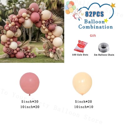 Svadobná a zásnubná dekorácia s balónmi v neutrálnej boho farbe, telová balónová girlanda, sada na girlandu s balónmi, detská oslava, narodeninová párty...