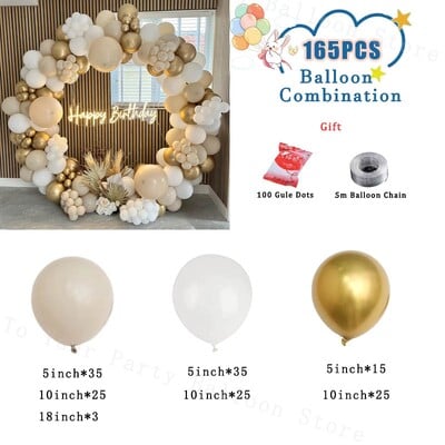 Svadobná a zásnubná dekorácia s balónmi v neutrálnej boho farbe, telová balónová girlanda, sada na girlandu s balónmi, detská oslava, narodeninová párty...