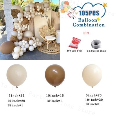 Svadobná a zásnubná dekorácia s balónmi v neutrálnej boho farbe, telová balónová girlanda, sada na girlandu s balónmi, detská oslava, narodeninová párty...