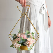 Virágkötészeti virágtartó virágállványtartó Fém függő virágkosár asztali dísz virágcserepek esküvői parti lakberendezés