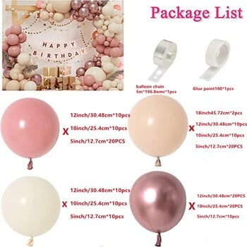 Κιτ Αψίδας Γιρλάντα ρουζ 164 τμχ. Vintage Pink Rose Gold Balloon Confetti Latex Balloon baby Shower Garden Tea Party