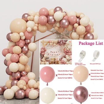 Κιτ Αψίδας Γιρλάντα ρουζ 164 τμχ. Vintage Pink Rose Gold Balloon Confetti Latex Balloon baby Shower Garden Tea Party