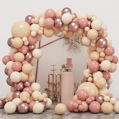 164db Blush Balloon Garland Arch Kit. Vintage Pink Rose Gold Balloon Konfetti Latex Balloon Baba Zuhany Kerti Tea Party