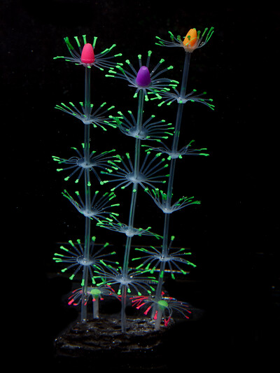 Silicone Glow Fish Tank Decorations Plants with Simulation Silicone Coral Artificial Horn Coral Aquarium Ornaments Luminous New