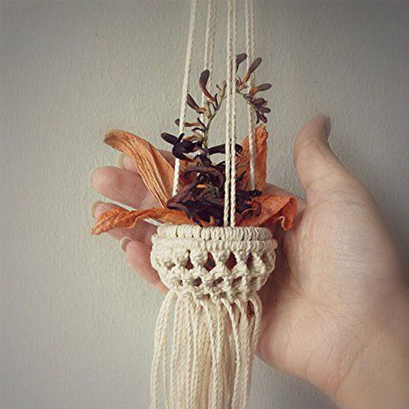 Makramé akasztók pamut szoba kézzel készített szőtt dekoráció akasztós kosarak virágcserép háló növényakasztó virágcserép tartó kosár