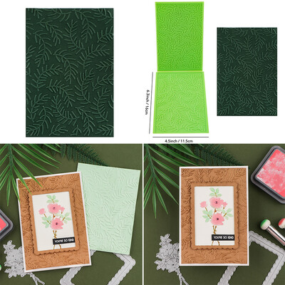 Τρισδιάστατο ανάγλυφο φάκελο Ρετρό μοτίβα φύλλα κλαδιά Σύννεφα φόντο για DIY Scrapbooking Χαρτί χειροτεχνίας άλμπουμ φωτογραφιών