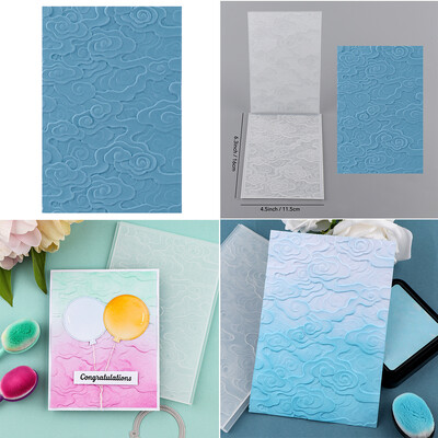 Τρισδιάστατο ανάγλυφο φάκελο Ρετρό μοτίβα φύλλα κλαδιά Σύννεφα φόντο για DIY Scrapbooking Χαρτί χειροτεχνίας άλμπουμ φωτογραφιών