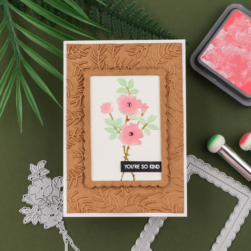 Τρισδιάστατο ανάγλυφο φάκελο Ρετρό μοτίβα φύλλα κλαδιά Σύννεφα φόντο για DIY Scrapbooking Χαρτί χειροτεχνίας άλμπουμ φωτογραφιών