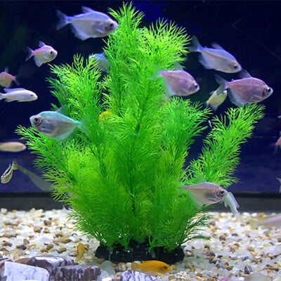 Аквариумни растения Орнаменти Пластмасова симулация Изкуствена водна трева Аксесоари за декорация на аквариум