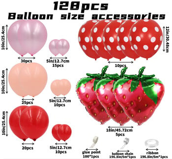 128 τεμ. Strawberry Balloon Garland Arch.