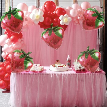 128 τεμ. Strawberry Balloon Garland Arch.