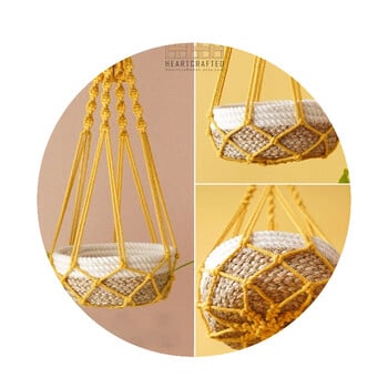 Πολύχρωμη θήκη Boho Macrame Χειροποίητη υφασμένη 100% βαμβακερή κρεμάστρα κρεμάστρα καλάθι για φυτά εσωτερικού χώρου Διακόσμηση σπιτιού Bonsai