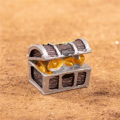 Simulation Treasure Chest Box Antique Creative Resin Fish Tank Landscape Coins Case Figurines Craft Gifts Στολίδι ενυδρείου