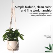 Macrame augalų pakabos Skirtingi sluoksniai Rankų darbo medvilnės virvėmis pakabinamos vazonų rinkinys Gėlių vazonai, skirti vidaus lauko Boho namų dekoravimui