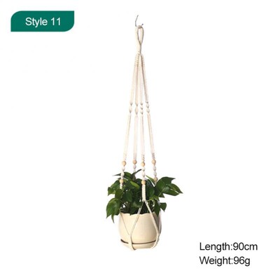 Macrame augalų pakabos Skirtingi sluoksniai Rankų darbo medvilnės virvėmis pakabinamos vazonų rinkinys Gėlių vazonai, skirti vidaus lauko Boho namų dekoravimui