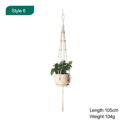Macrame augalų pakabos Skirtingi sluoksniai Rankų darbo medvilnės virvėmis pakabinamos vazonų rinkinys Gėlių vazonai, skirti vidaus lauko Boho namų dekoravimui