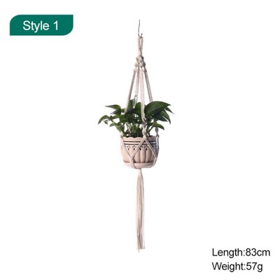 Macrame augalų pakabos Skirtingi sluoksniai Rankų darbo medvilnės virvėmis pakabinamos vazonų rinkinys Gėlių vazonai, skirti vidaus lauko Boho namų dekoravimui