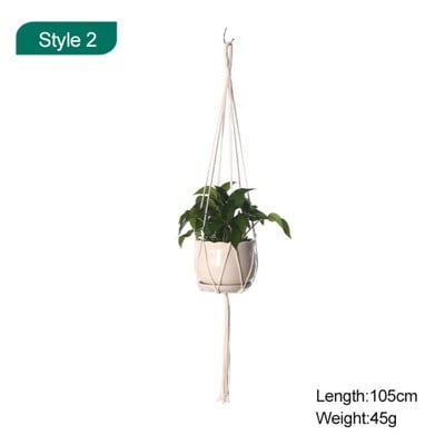 Macrame augalų pakabos Skirtingi sluoksniai Rankų darbo medvilnės virvėmis pakabinamos vazonų rinkinys Gėlių vazonai, skirti vidaus lauko Boho namų dekoravimui