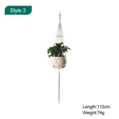 Macrame augalų pakabos Skirtingi sluoksniai Rankų darbo medvilnės virvėmis pakabinamos vazonų rinkinys Gėlių vazonai, skirti vidaus lauko Boho namų dekoravimui