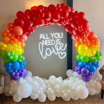 177 τεμ. Rainbow Balloons Arch Kit.Είδη για πάρτι γενεθλίων Rainbow Πολύχρωμα παιδικά γενέθλια Quinceanera μπάλα Διακόσμηση πάρτι