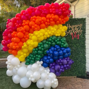 177 τεμ. Rainbow Balloons Arch Kit.Είδη για πάρτι γενεθλίων Rainbow Πολύχρωμα παιδικά γενέθλια Quinceanera μπάλα Διακόσμηση πάρτι