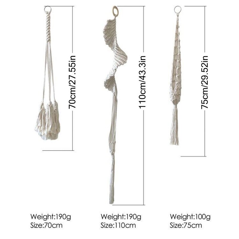 за вътрешна всекидневна Балкон Макраме Закачалки за растения Ръчно изработени градински растения Държач за саксия Декор Памучно въже Висяща кашпа