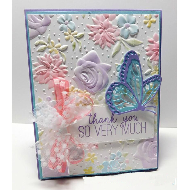 3D Country virágos 3D Dombornyomott mappa Dombornyomott Forder születésnapi tavaszra Gyógyulj meg hamar Kártyakészítés Scrabooking Deco