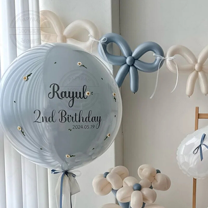 17 ks modrá mašľa biela sada digitálnych fóliových balónov modro-biely balón na svadbu, narodeniny, výročie, detskú oslavu, dekoráciu