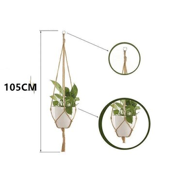 Rankų darbo Makrame kanapių lynų augalų kabyklos krepšelis Austas kabantis gėlių vazonas prie sienos pakabinamas vazonas namų sodo dekoravimui