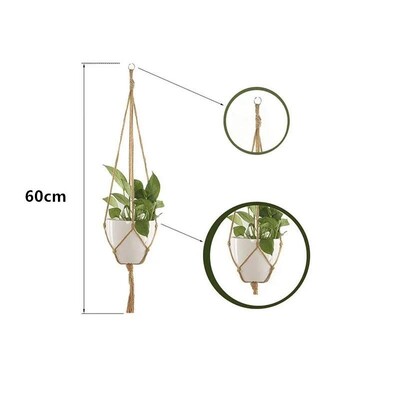 Rankų darbo Makrame kanapių lynų augalų kabyklos krepšelis Austas kabantis gėlių vazonas prie sienos pakabinamas vazonas namų sodo dekoravimui
