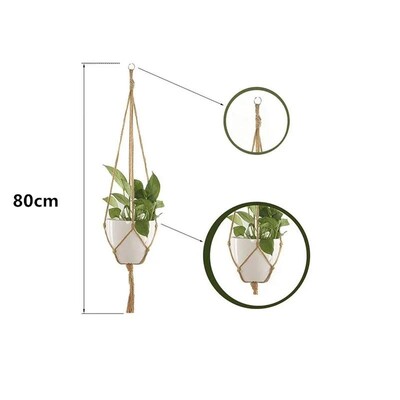 Rankų darbo Makrame kanapių lynų augalų kabyklos krepšelis Austas kabantis gėlių vazonas prie sienos pakabinamas vazonas namų sodo dekoravimui