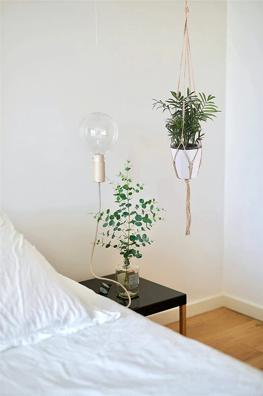 Rankų darbo Makrame kanapių lynų augalų kabyklos krepšelis Austas kabantis gėlių vazonas prie sienos pakabinamas vazonas namų sodo dekoravimui