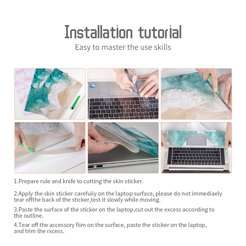 Universal Botany Cover Αυτοκόλλητα Laptop Skins 2 τεμ. 13,3"14"15,6"17,3" Vinyl Skin Leaf Decorate Decal for Macbook /Lenovo/Asus/Hp