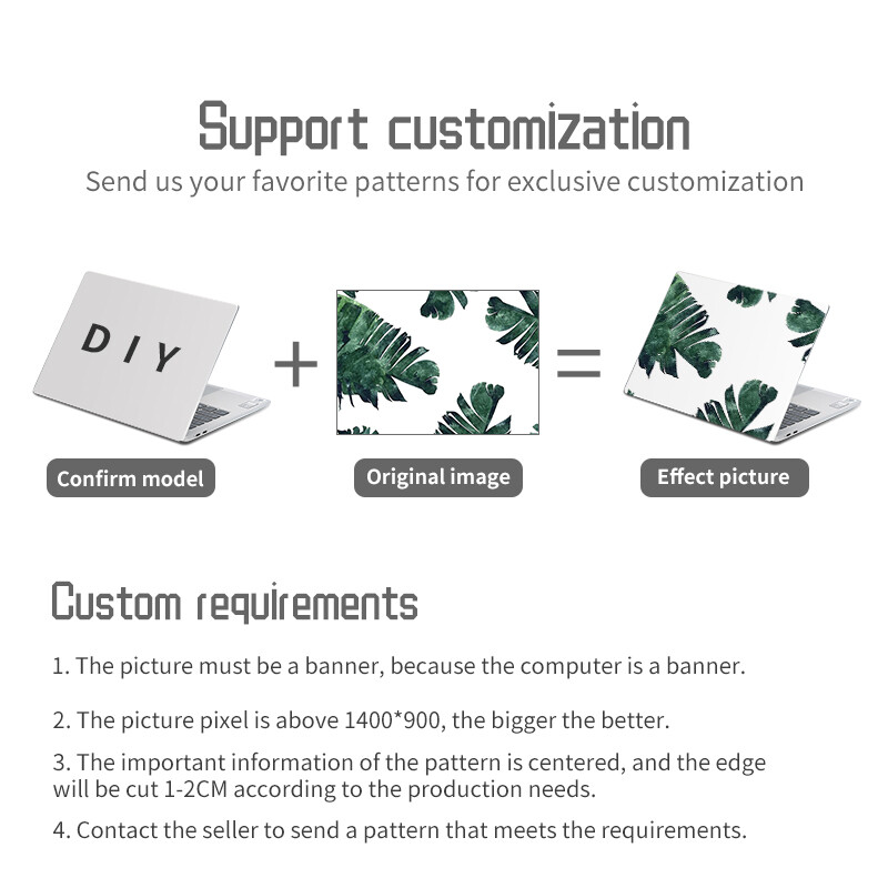 Universal Botany Cover Αυτοκόλλητα Laptop Skins 2 τεμ. 13,3"14"15,6"17,3" Vinyl Skin Leaf Decorate Decal for Macbook /Lenovo/Asus/Hp