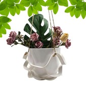 Вътрешни висящи саксии Кожени закачалки за вътрешни саксии Преносими висящи саксии Кошница Поставка за саксия Кошница за макраме за керамика