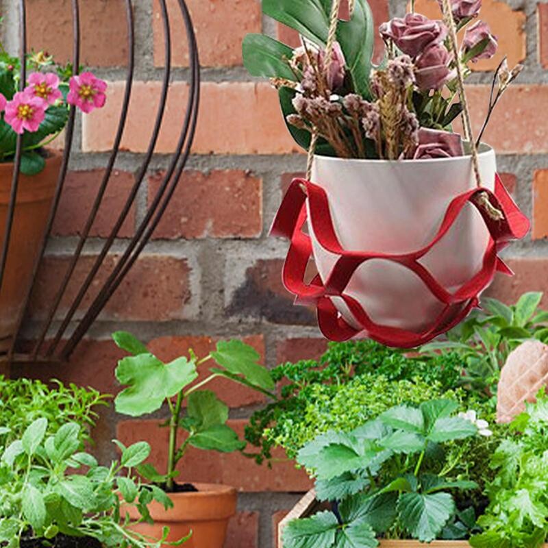 Вътрешни висящи саксии Кожени закачалки за вътрешни саксии Преносими висящи саксии Кошница Поставка за саксия Кошница за макраме за керамика