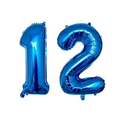 2 ks 32-palcové zlato, strieborné, čierne, modré, červené, héliové fóliové balóny s číslom 10, 11, 12, 13, 14, 15, dekorácie na narodeninovú párty