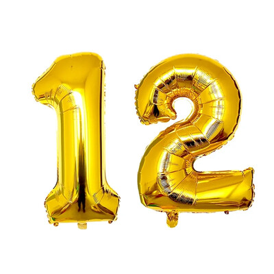 2 ks 32-palcové zlato, strieborné, čierne, modré, červené, héliové fóliové balóny s číslom 10, 11, 12, 13, 14, 15, dekorácie na narodeninovú párty